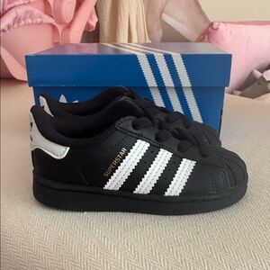 Adidas Superstar Kids Sneakers - Black, White, Gold